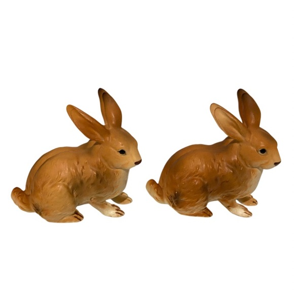 Lefton Other - Mid century Lefton brown ceramic rabbit figurines. Perfect for Easter decor!